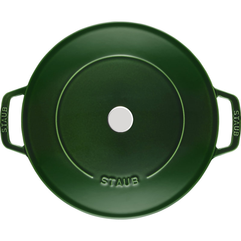 STAUB Cast Iron Round Casserole Dish, 24cm, Basil 