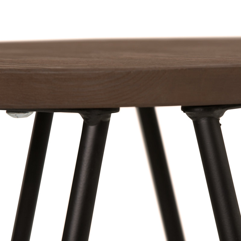Simeon - Tabouret de bar en métal 30 po avec siège en bois - Cacao, Marron foncé