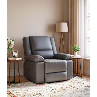 Fauteuil inclinable électrique en cuir de polyuréthane 43,3 po