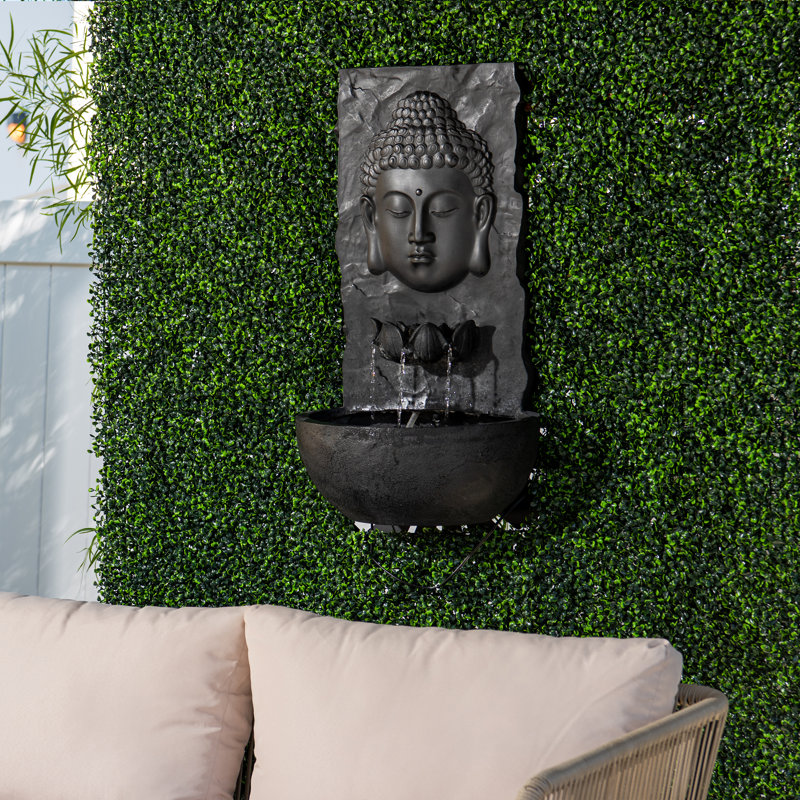 Aveona Outdoor Floor Fountain with Lights, Black