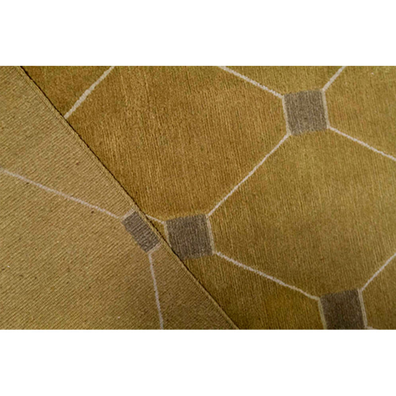 Hand-Knotted High-Quality Yellow Area Rug