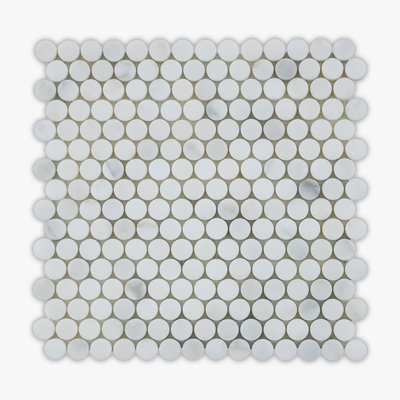 Carreau de mosaïque rond 12 po x 12 po Calacatta Penny