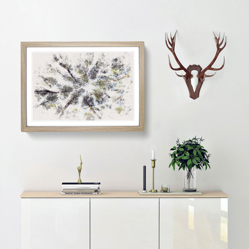 Tree Tops - Picture Frame Painting Print, 62cm H x 87cm W x 2cm D, Oak Framed