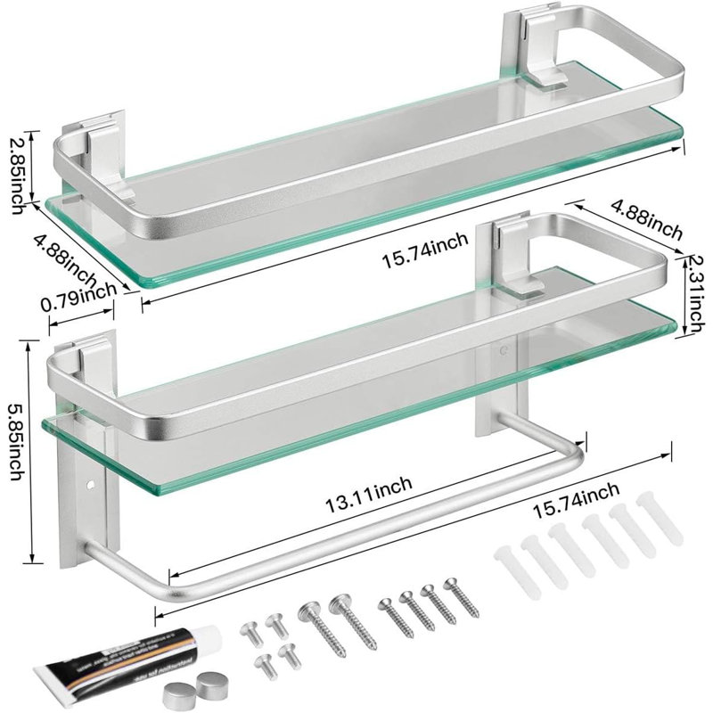 Tablette murale flottante en verre