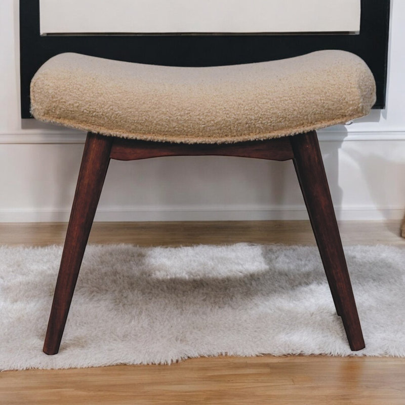 Banc courbé crème Caramel Boucle
