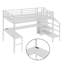Lit mezzanine avec bureau en L et port USB, lit mezzanine avec garde-robe et tablette réglable pour les adolescents adultes-114221501-114221504