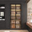 Closet System With Five Shelves And Light And Tempered Glass Door