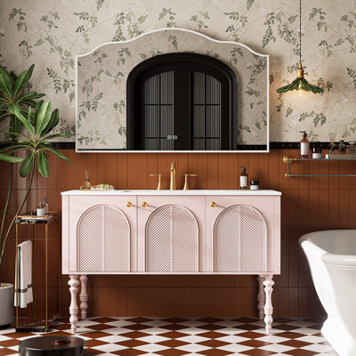 French retro light luxury bathroom cabinet