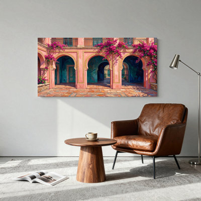 Ensemble de 1 tableau sur toile « Arches roses »