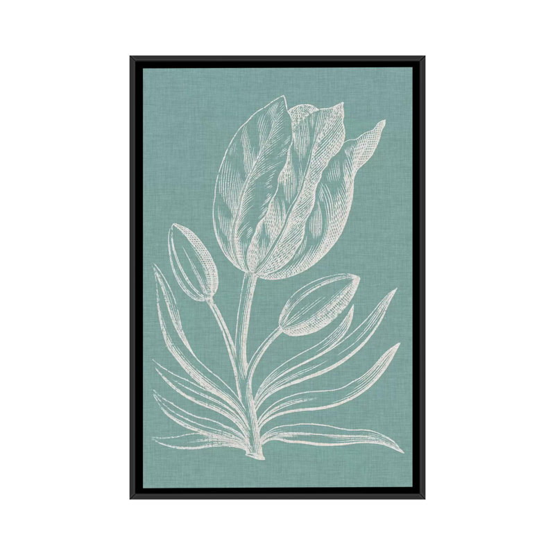 «Graceful Floral I» par Vision Studio - impression sur toile tendue, H 26 po x l 18 po x P 1,5 po, Toile avec cadre noir
