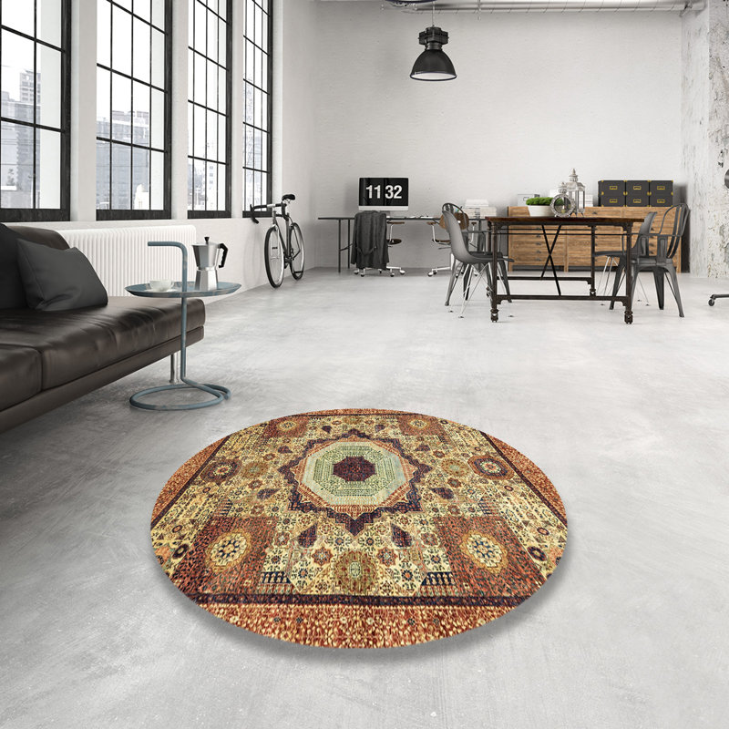 Abstract Indoor Rug, Round 8'
