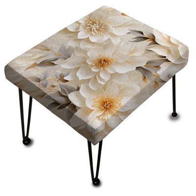 Motif bohémien blanc avec motif floral de fleurs de chrysanthème