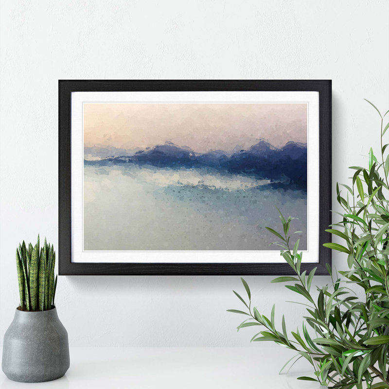 Misty Mountains - Picture Frame Graphic Art Print, 27cm H x 36cm W x 2cm D, Black Framed