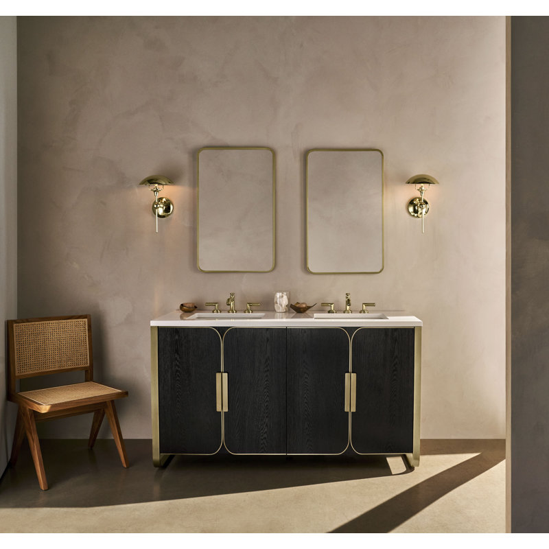 Craft Series Wall Mirror, Matte Black, 34.25" H x 19.25" W