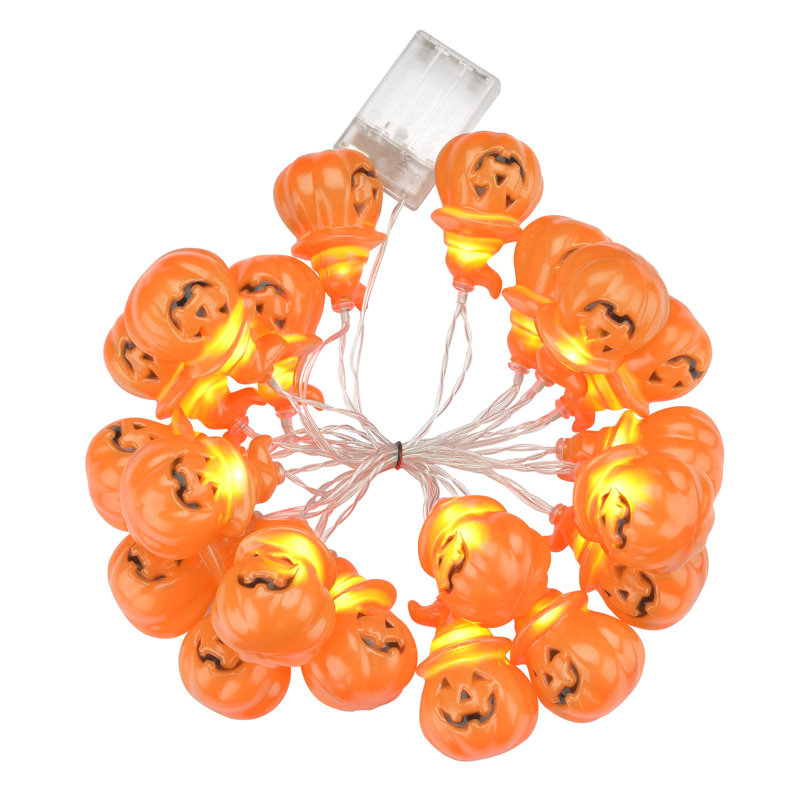 20Pcs 10ft Halloween LED Pumpkin String Lights Lantern Warm Lighting Home Party Detor