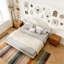 Lit plateforme tapissier avec tête de lit réglable, rembourrage en tissu de lin-2027060406-2027060403