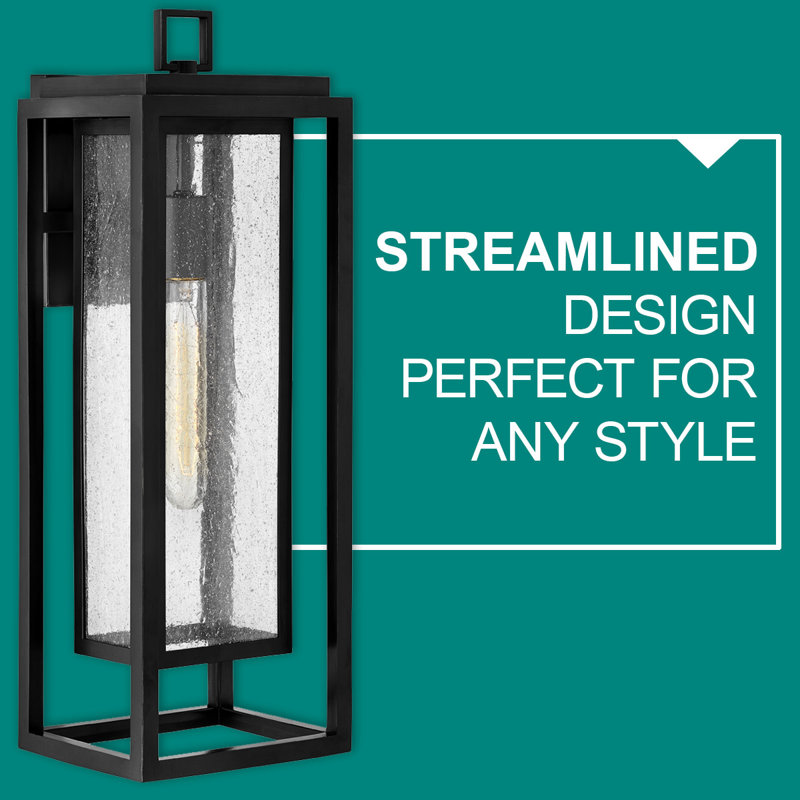 Medium Wall Mount Lantern, Black, 20" H x 7" W x 6.75" D