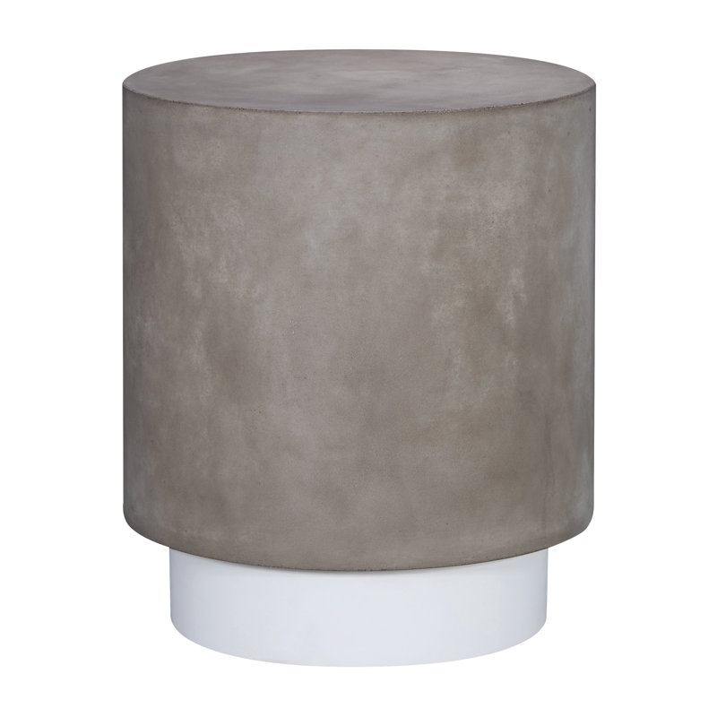 Tabouret décoratif poncho Perpetual, Ivoire blanc, Gris ardoise