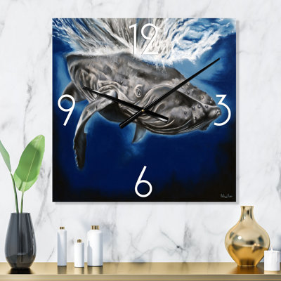 Portrait of a Humpback Whale - Nautical & Coastal Wall Clock