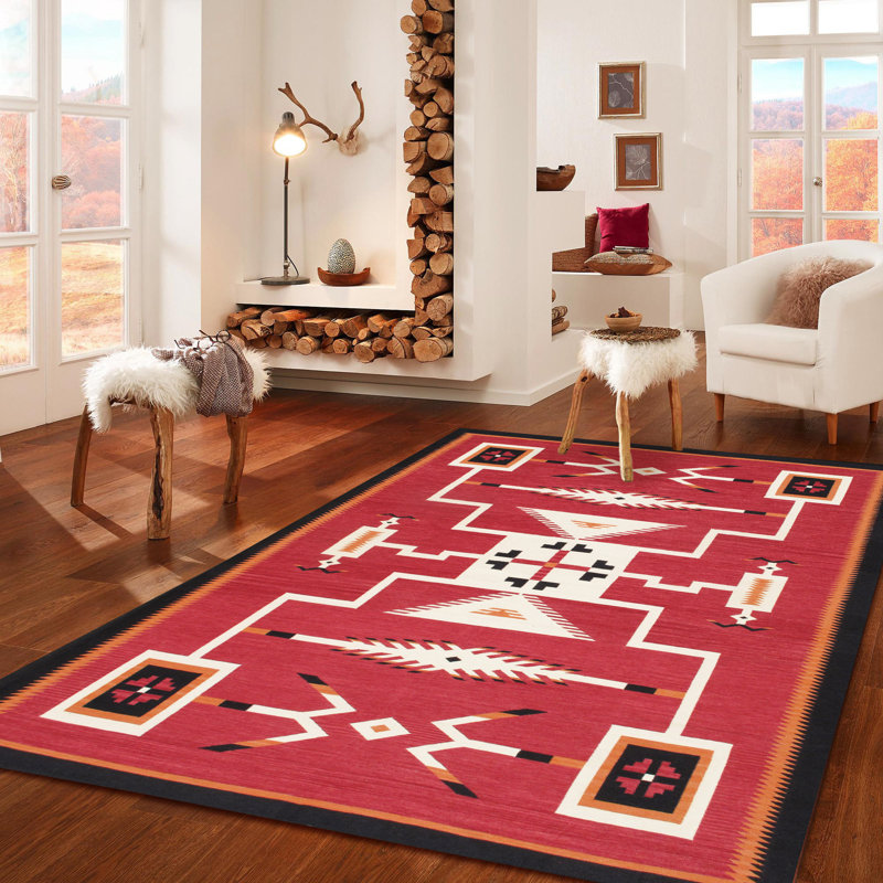 Tuscany Hand-Woven Red Wool Area Rug
