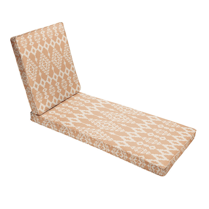 Pacheco Outdoor Chaise Lounge Cushion, Orange/White, 25.00" W x 79.00" D