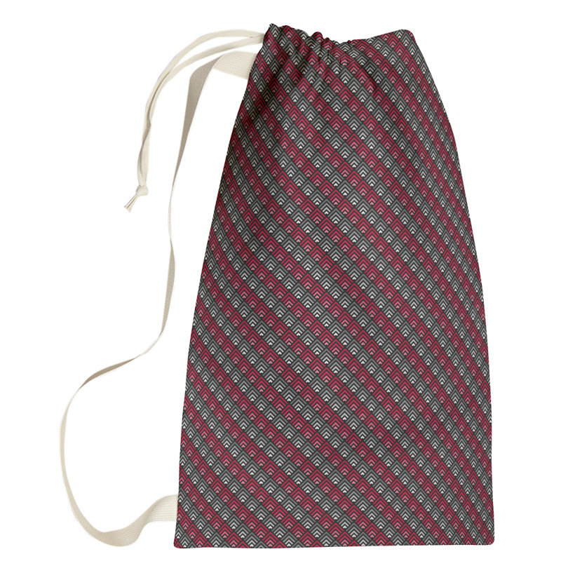 Sac à linge géométrique dégradé à rayures arc-en-ciel, Petit (H 64 po x l 20 po x P 1,5 po), Rouge