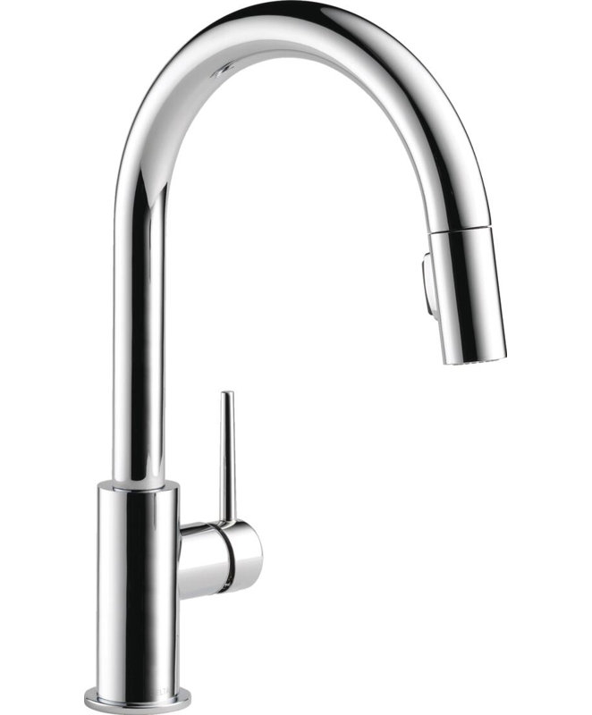 Trinsic Chrome Kitchen Faucet with Swivel Pull Down Sprayer, Magnetic Docking, Chrome, Chrome