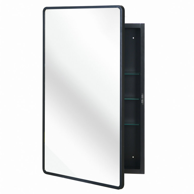 Armoire à miroir murale encastrée en métal