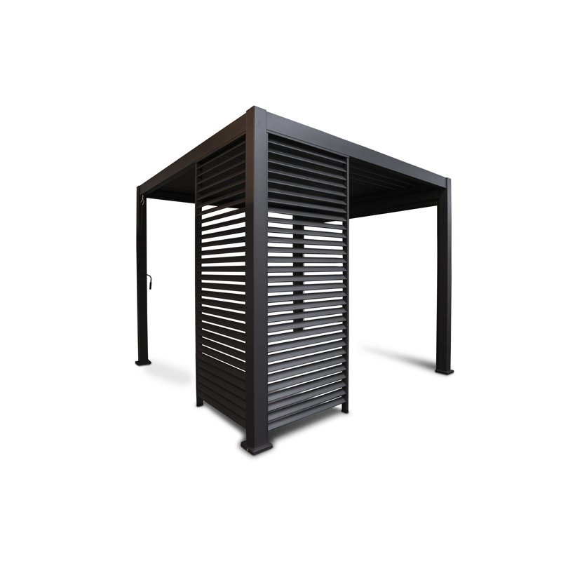 Baskas Side Wall with Slats, Black, 238.65 x 123cm