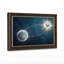Art mural sur toile, "Atomic" bleu et blanc relié à une sphère translucide-133551676