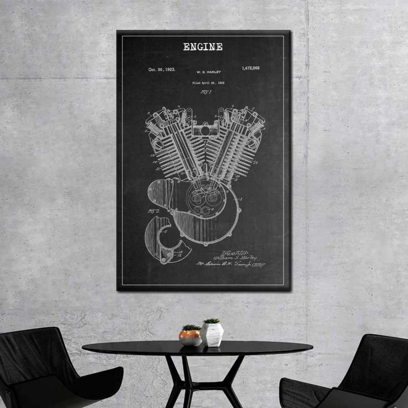Moteur BW - impression sur toile tendue, H 24 po x l 16 po x P 1,25 po