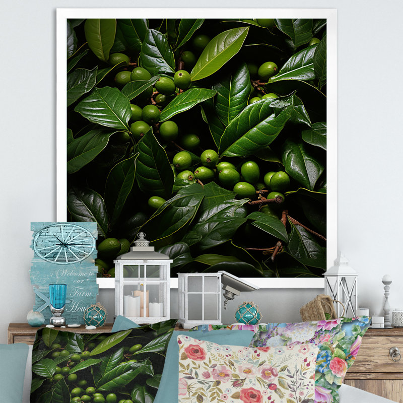 Tropical Robusta Palm Rhythms sur impression sur toile, H 36 po x l 36 po x P 1,5 po, Cadre simple blanc