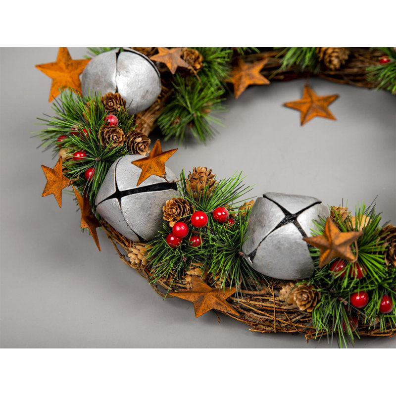 Faux PVC Christmas Wreath, 9.84cm H x 9.84cm W x 10cm D