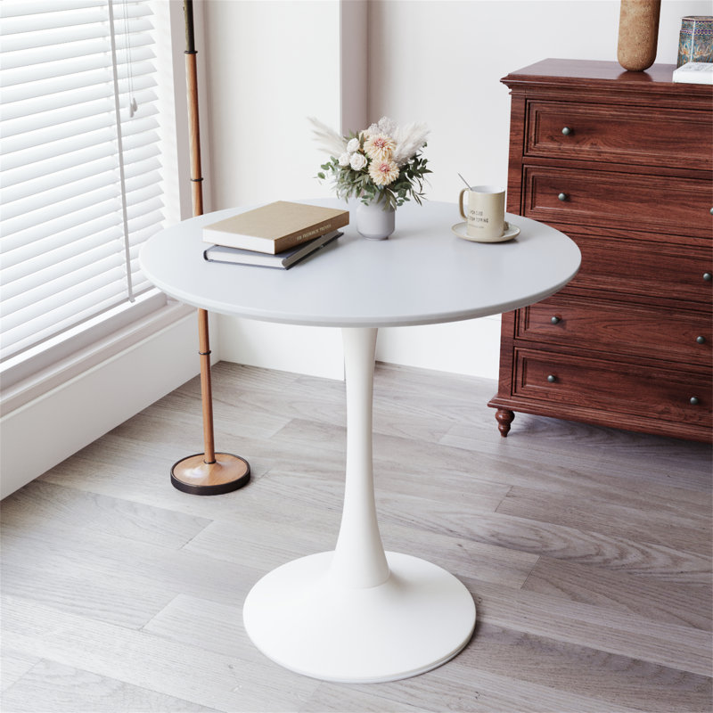 Table de salle à manger ronde 31,5 "blanche (table incluse seulement)