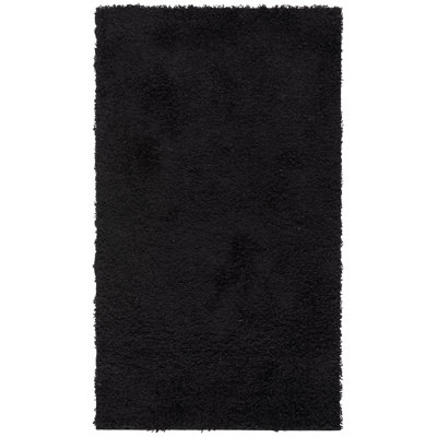 Tapis à poils longs en polypropylène noir Baldev