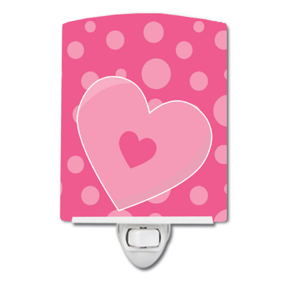 Éclairage de nuit en céramique hearts on pois points