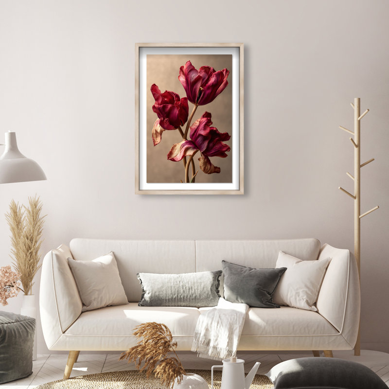 Dark Silk Remains Print by Oliver Gal, 21.5"H x 31.5"W, Natural Oak Shadowbox