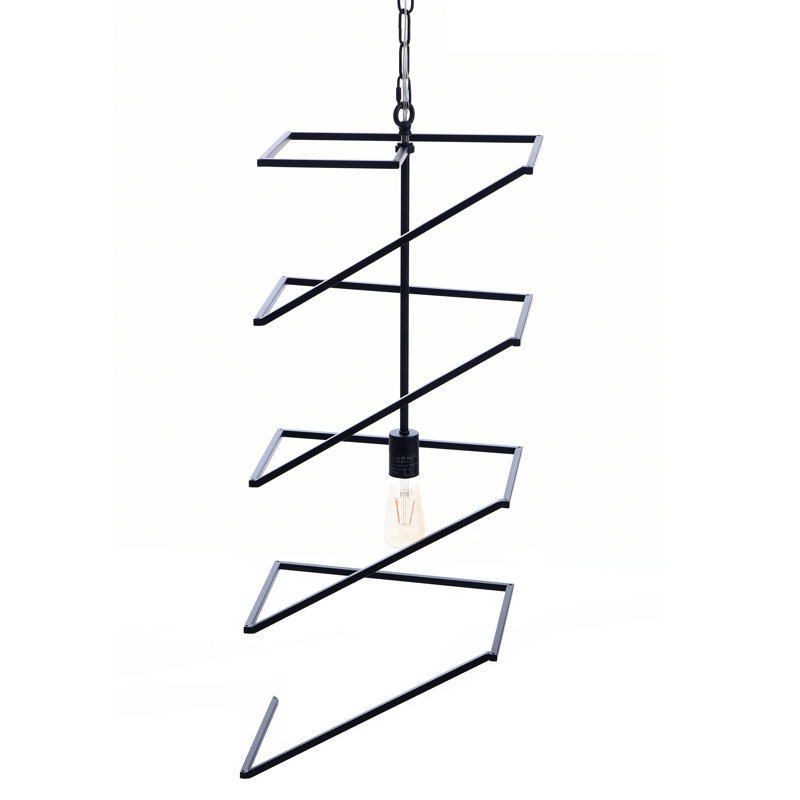 Luminaire suspendu unique à 1 lumière, Noir