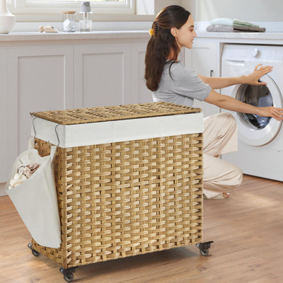 Rolling Laundry Basket With Wheels
