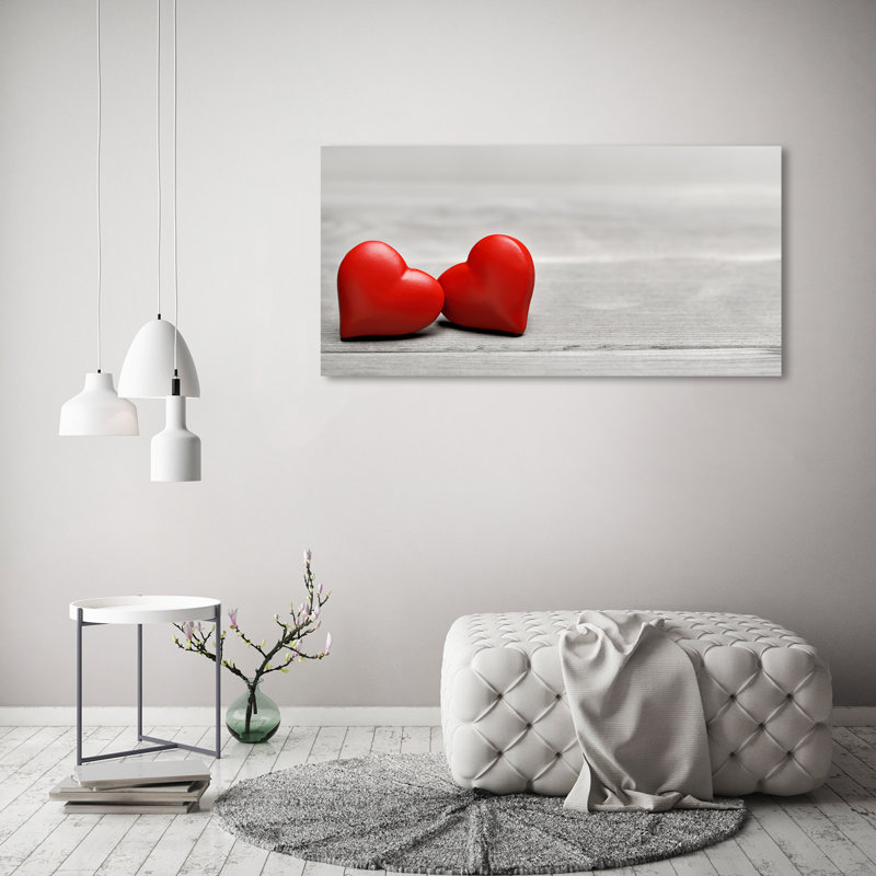 Hearts On The Wood - No Frame Print on Canvas