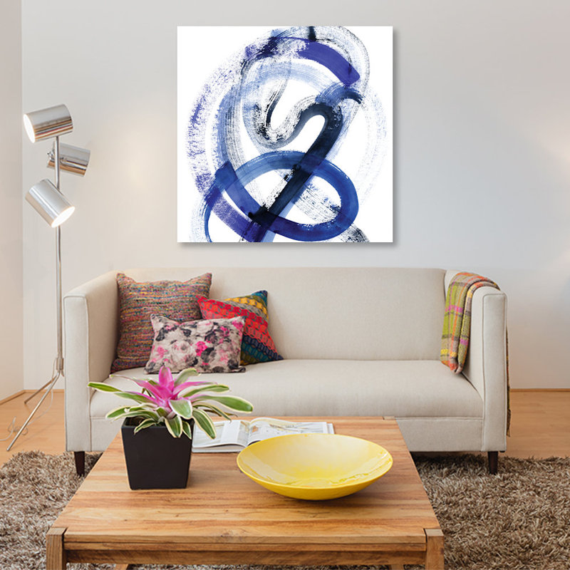 «Blue Kinesis III», impression sur toile, H 37 po x l 37 po x P 1,5 po, Toile tendue, Pas de tapis