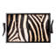 Leather Rectangle Tray W/ Zebra Inlay - Springbok Horn Handles
