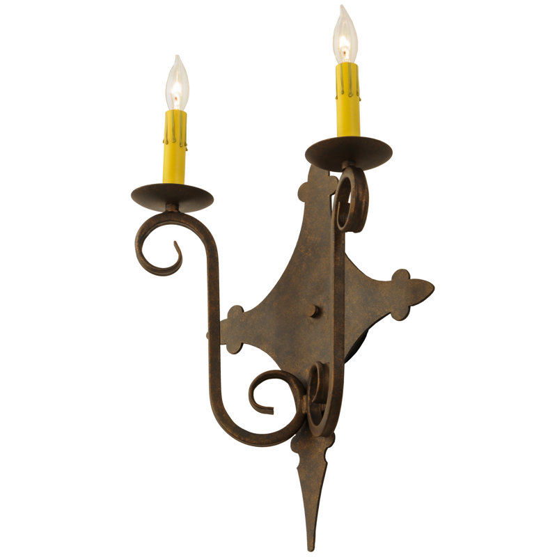 Angelique 2 - Light Candle Wall Light, 18" H x 13" W x 6" D