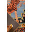 Tapis tissé bleu à motif léopard-110007969