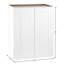  Armoires de buanderie à fixation murale avec portes et tablettes, armoire à pharmacie en bois massif RTA l 30 po x H 30 po x P 12 po, armoire blanche, peu encombrante pour la cuisine, la salle de bain et le garage-120317724-120317729