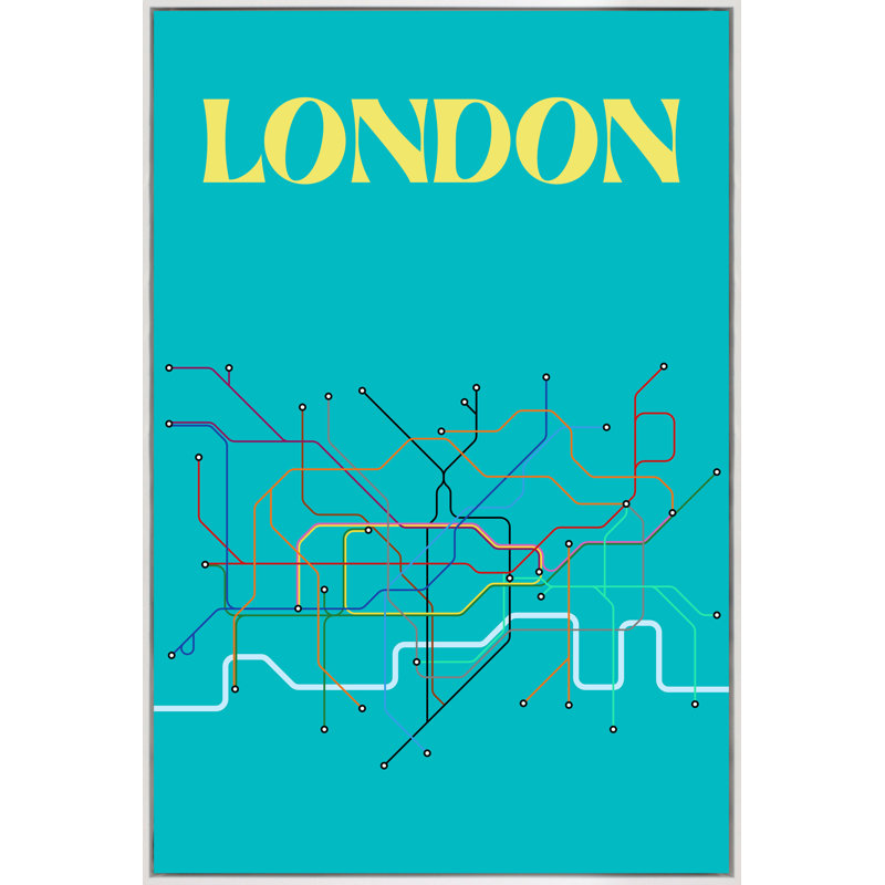 «London» par Yaffa G - reproduction d'art sur toile, Encadré gris, H 40 po x l 26 po
