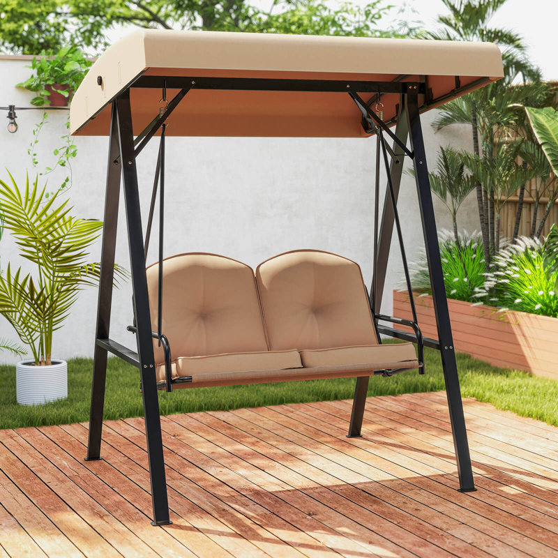 Causeuse 2 pièces pour l'extérieur avec support en forme de A, Beige