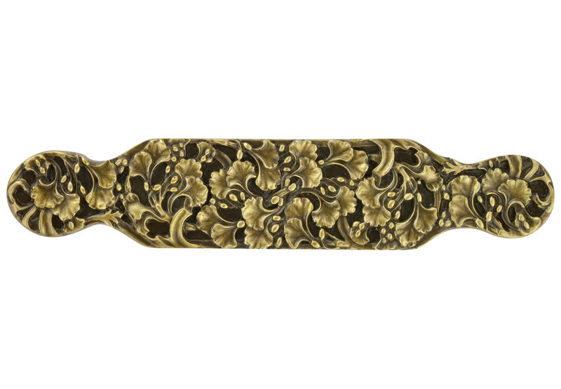 Florid Leaves Bar / Handle Pull, Antique Brass