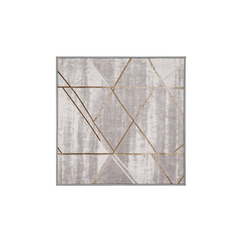 Tapis gris lavable à la machine, Carré 8 pi