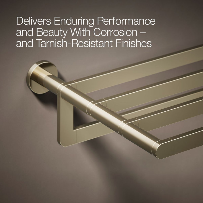 Hotelier Wall Mounted Towel Rack, French Gold